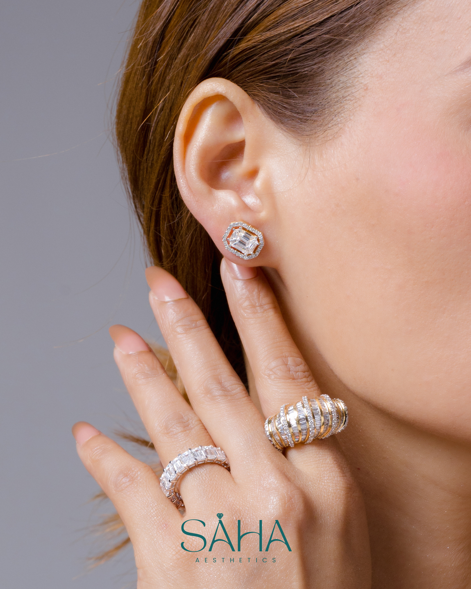 14K Yellow Gold Tops with Natural Diamonds