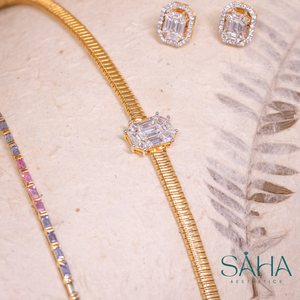 18K Yellow Gold Choker With Natural Diamonds