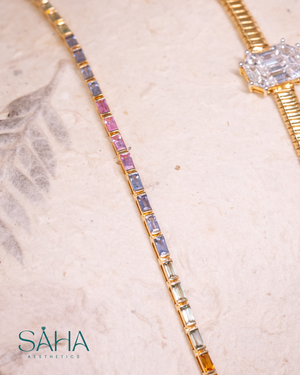 14K Yellow Gold Bracelet with Natural Sapphires